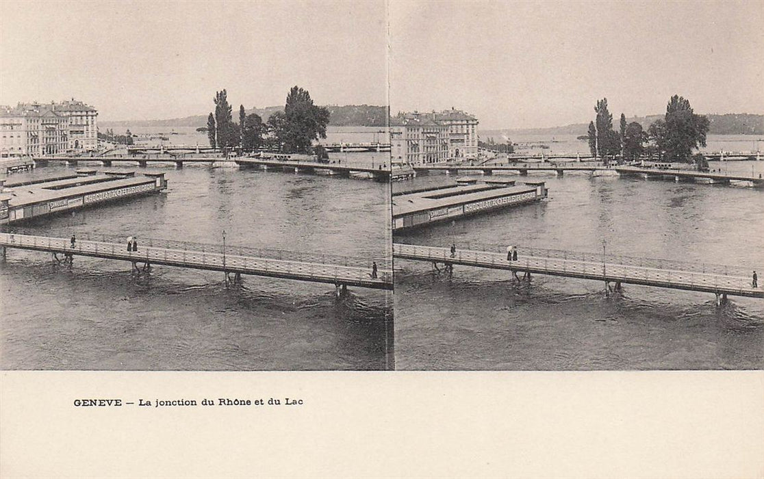 Geneve La Jonction Du Rhone Et Du Lac