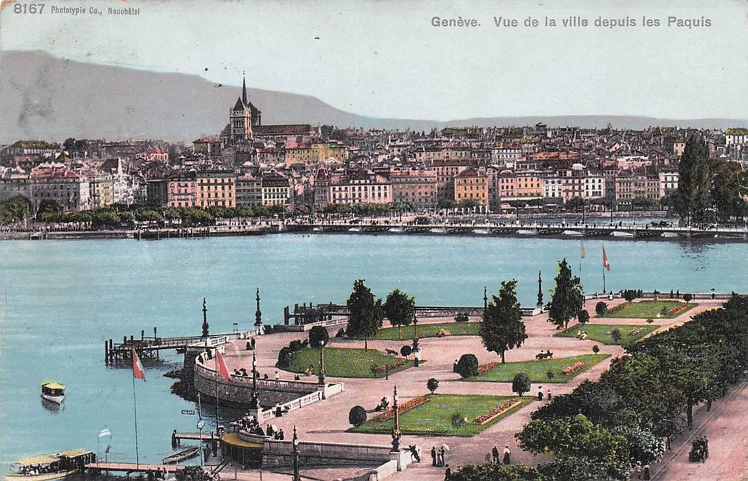 Geneve Vue De La Ville Depuis Les Paquis