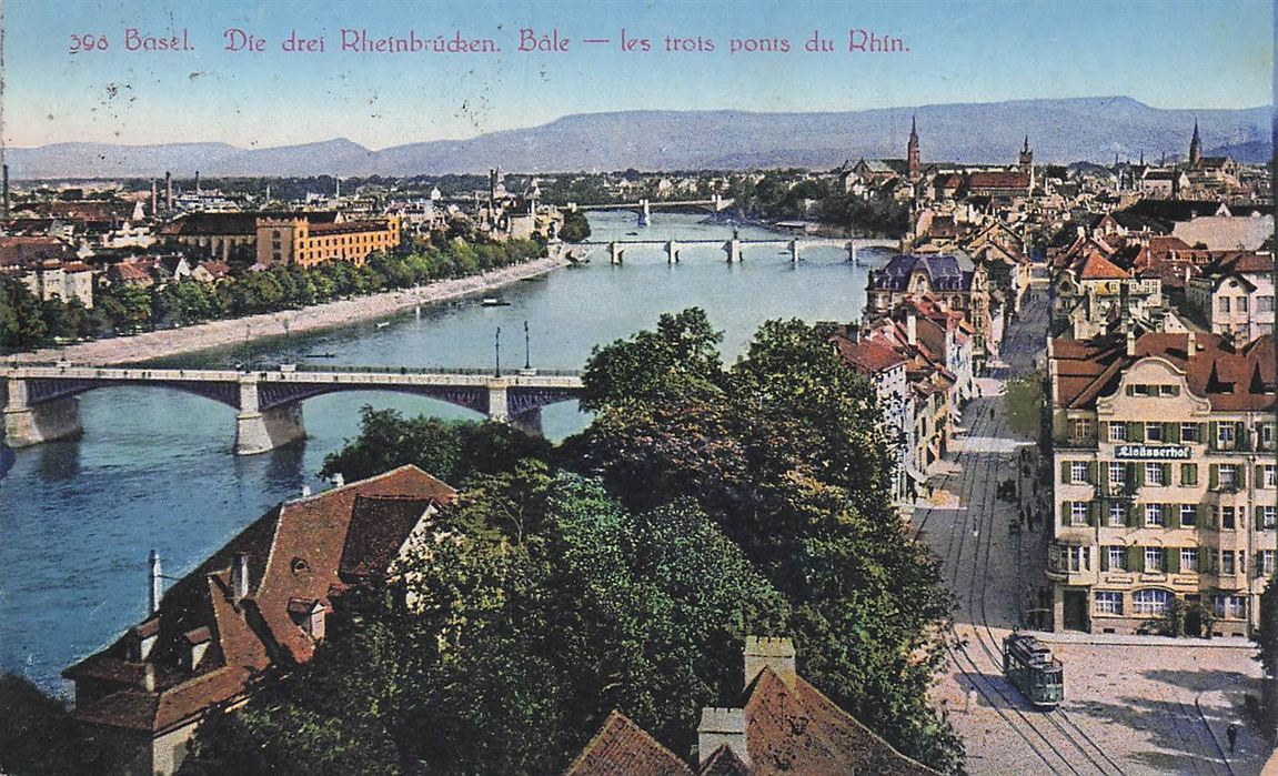 Basel Die Drei Rheinbrucken.