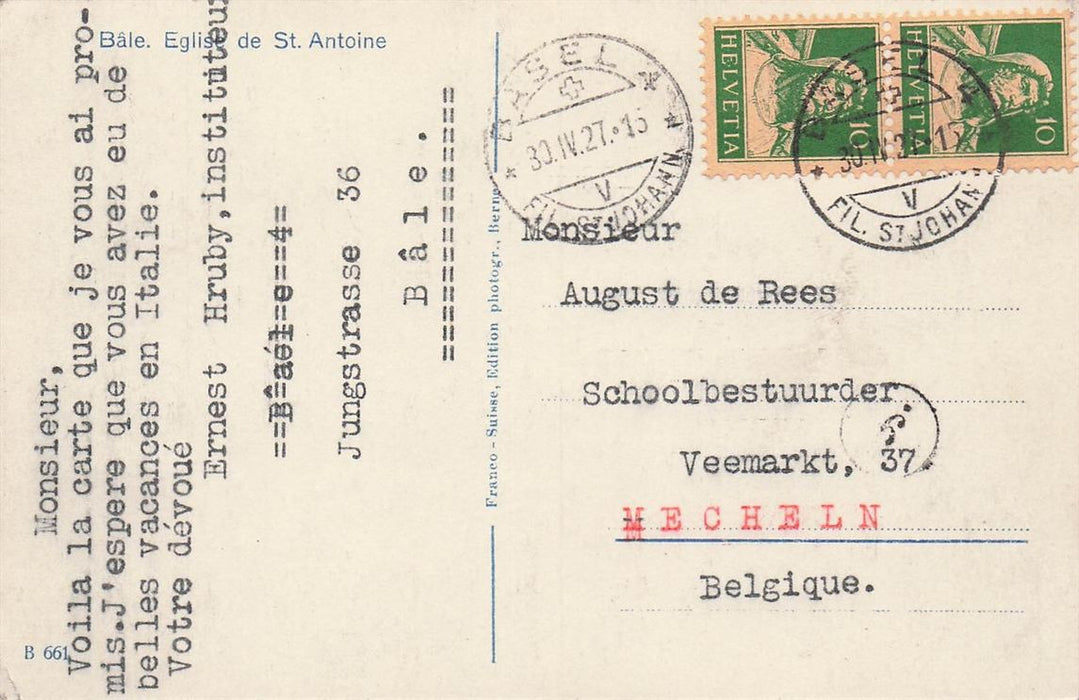 Basel St Antoniuskirche Mit Pfarrhaus