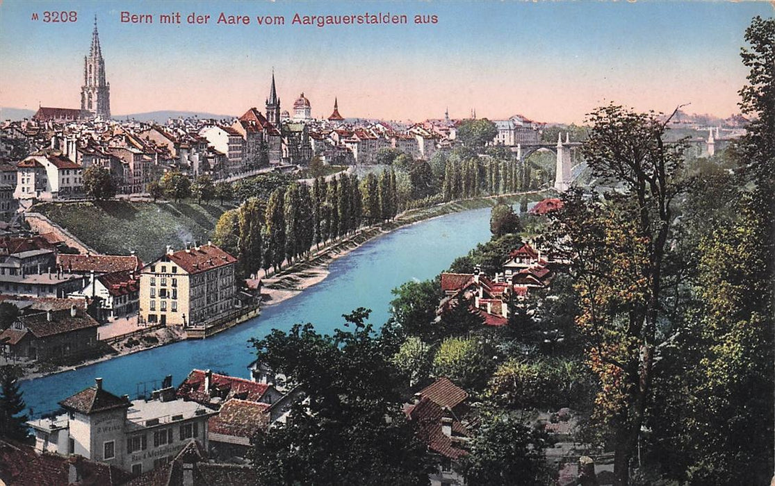 Bern Mit Der Aare Vom Aargauerstalden Aus
