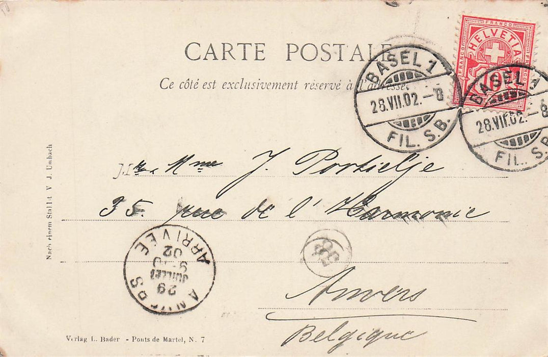 Basel Anno 1845 Kirche Zu St Alban