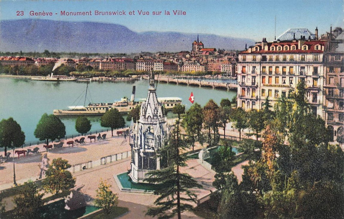 Geneve Monument Brunswick Et Vue Sur La Ville