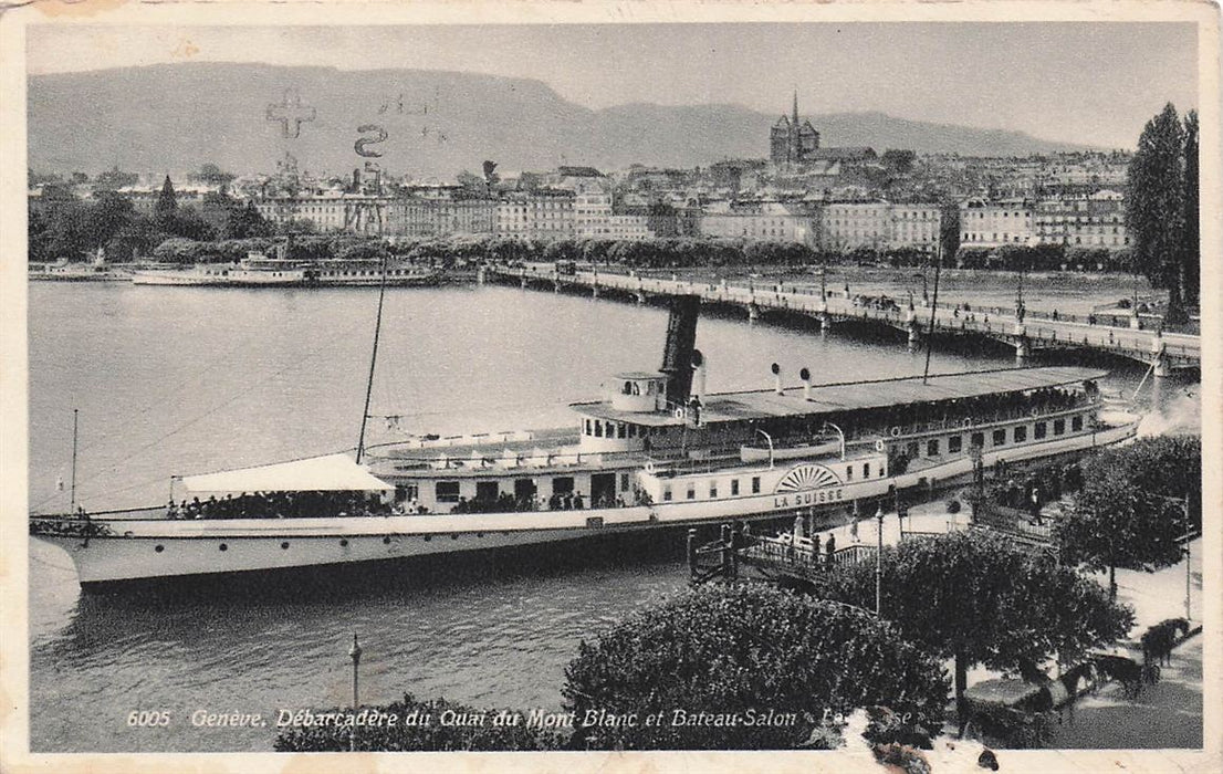Geneve Debarcadere Du Quai Du Mont-Blanc Et Bateau-Salon