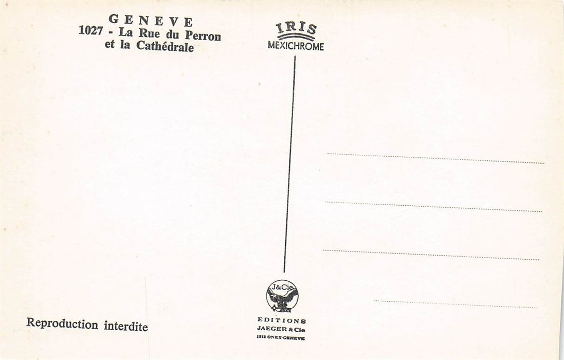 Geneve La Rue Du Perron Et La Cathedrale