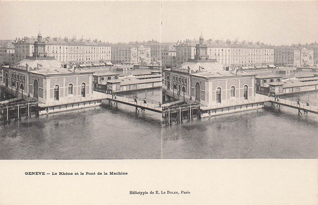Geneve Le Rhone Et Le Pont De La Machine