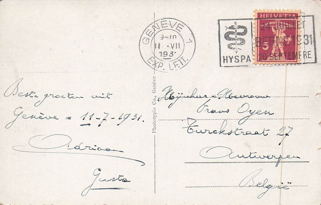 Geneve Pont Du Mont Blanc Et Lle J.-J Rousseau