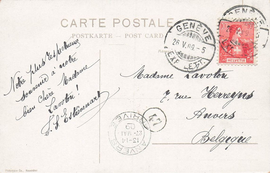 Geneve Ile J.-J Rousseau Et Mont Blanc