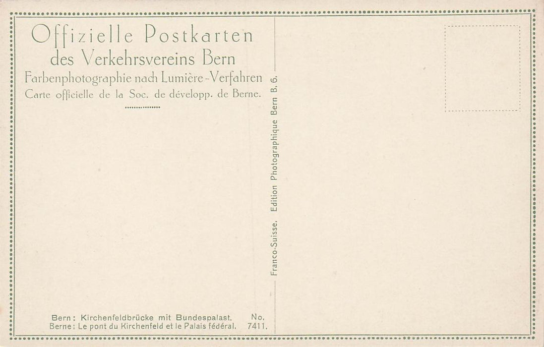 Bern: Kirchenfeldbrucke Mit Bundespalast