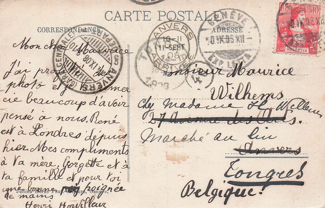 Geneve Pont Et Hotel Des Bergues