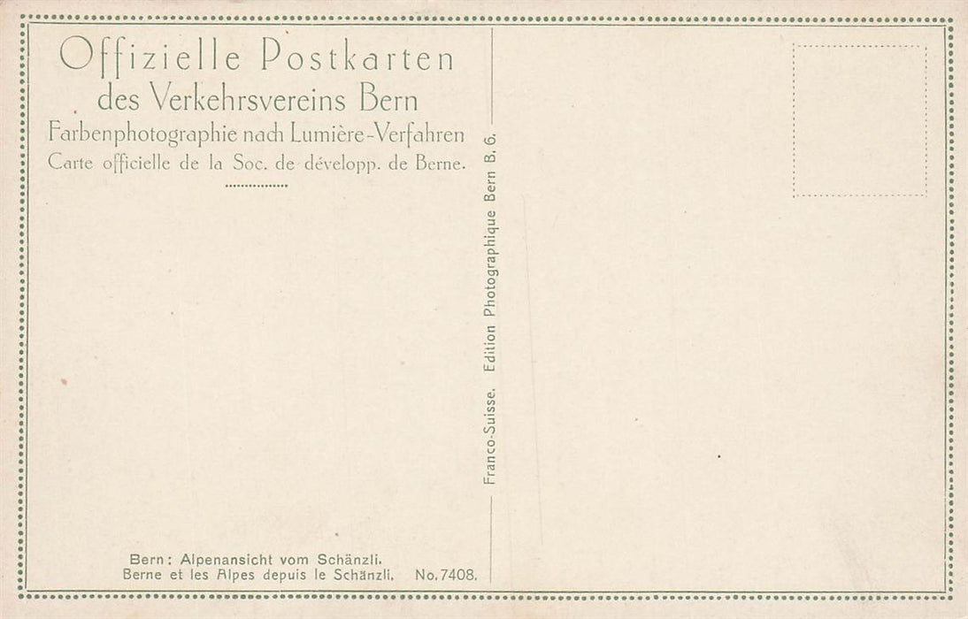 Bern: Alpenansicht Vom Schanzli