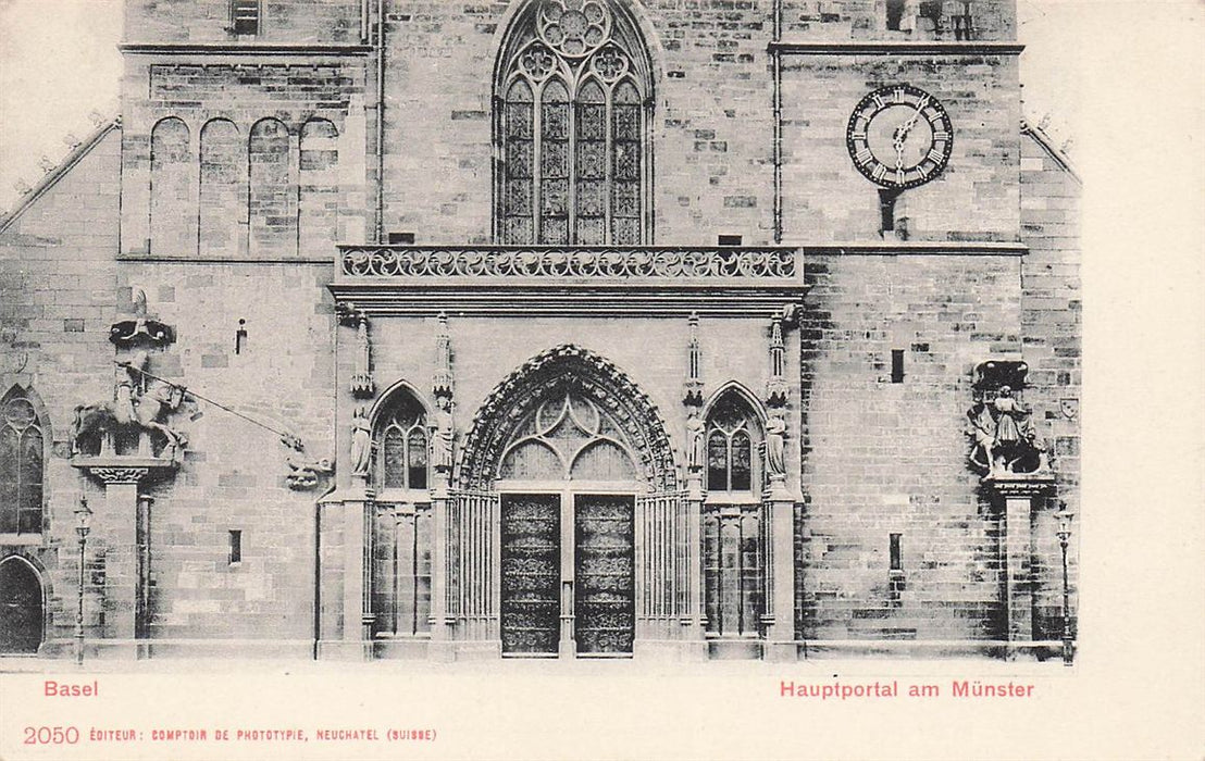 Basel Hauptportal Am Munster