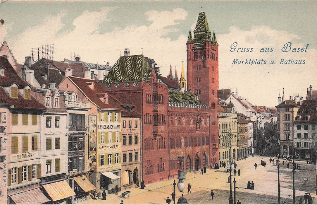 Gruss Aus Basel Marktplats U Rathaus