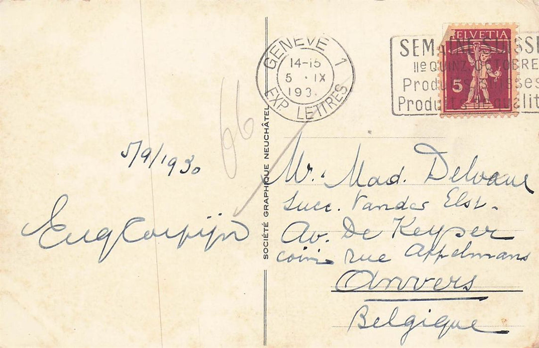 Geneve Et Mont Blanc Vu Depuis L'Ariana