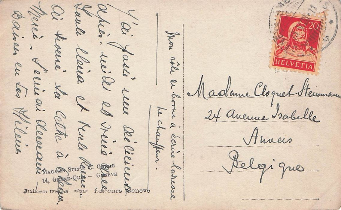 Geneve Hotel Des Postes Et Rue Du Mont Blanc