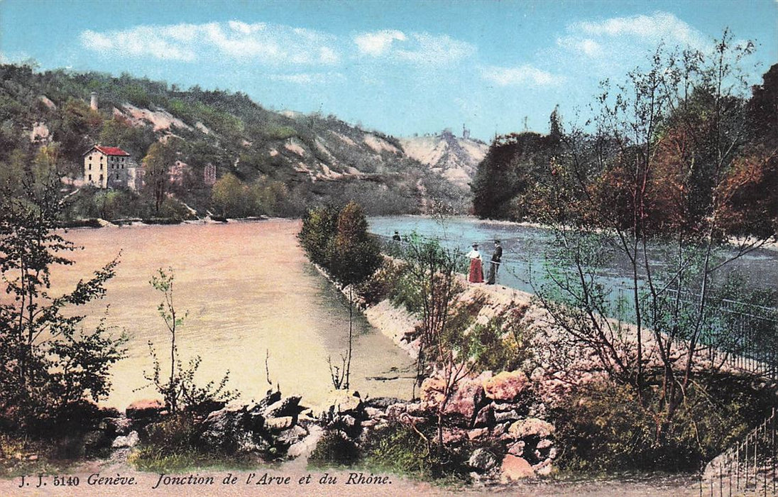 Geneve Jonction De L'Arve Et Du Rhone