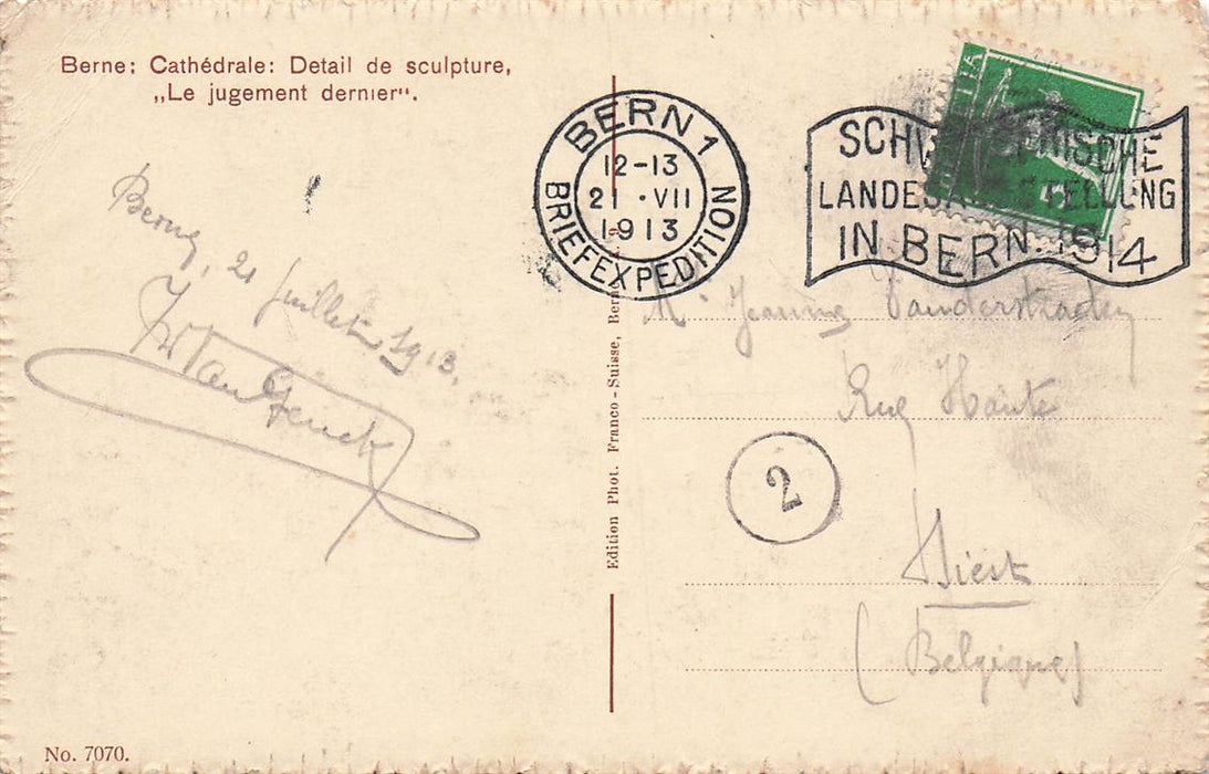 Bern: Munster Detail Am Hauptportal Das Jungste Gericht