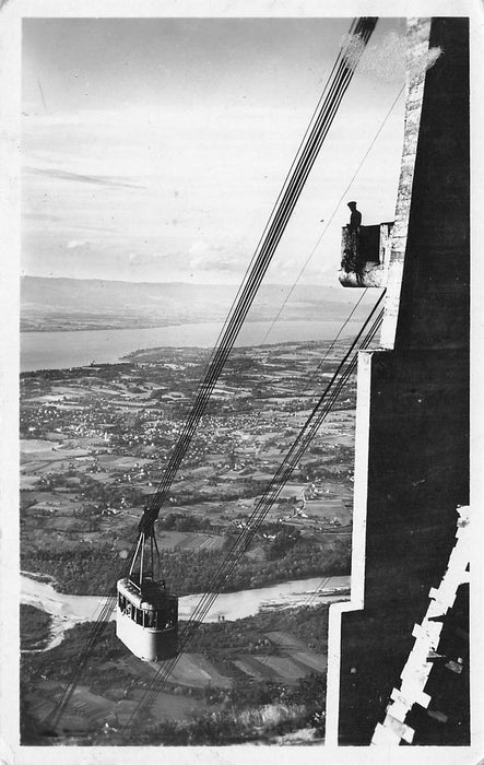 Le Saleve (Hte-Savoie) Le Teleferique Et Vue Sur Te Lac De Geneve