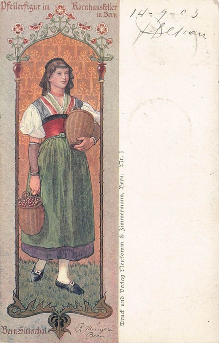 Bern Pfeilerfigur Im Kornhauskeller In Bern