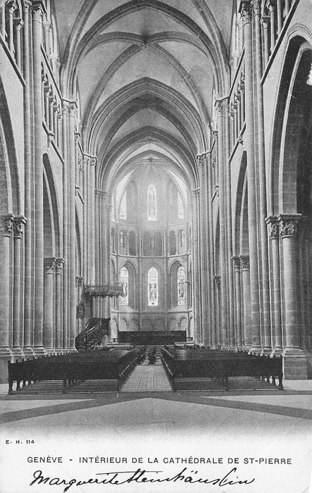 Geneve Interieur De La Cathedrale De St-Pierre