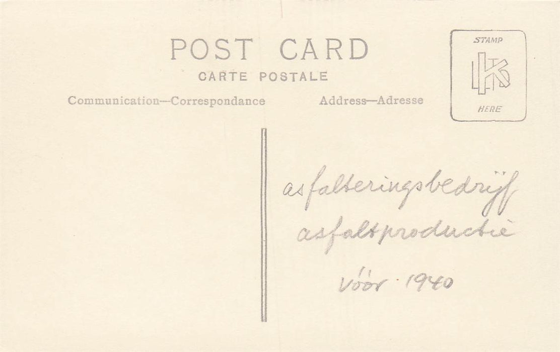 Asfalteringsbedriff Asfaltproductie Voor 1940