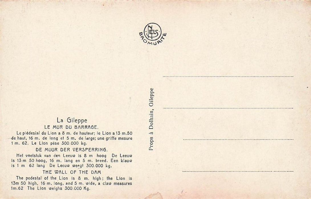 La Gileppe Le Mur Du Barrage