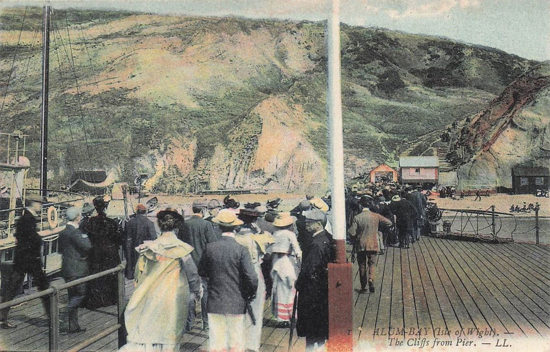 Alum Bayvisle Of Wighly The Cliffs From Pier