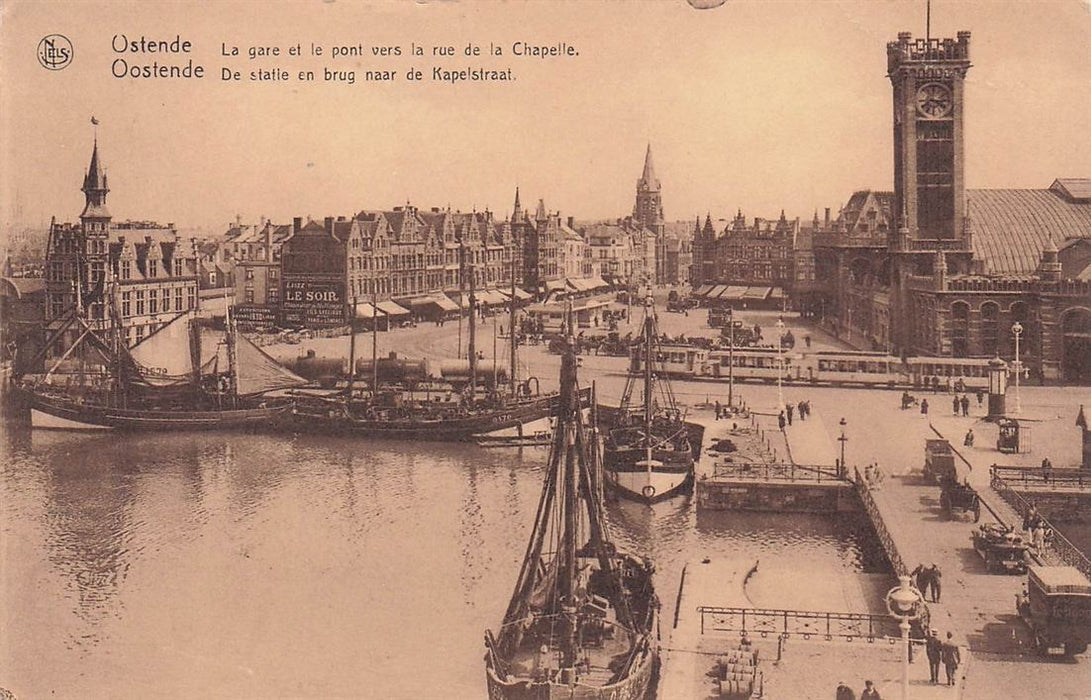Oostende De Statie En Brug Naar De Kapelstraat