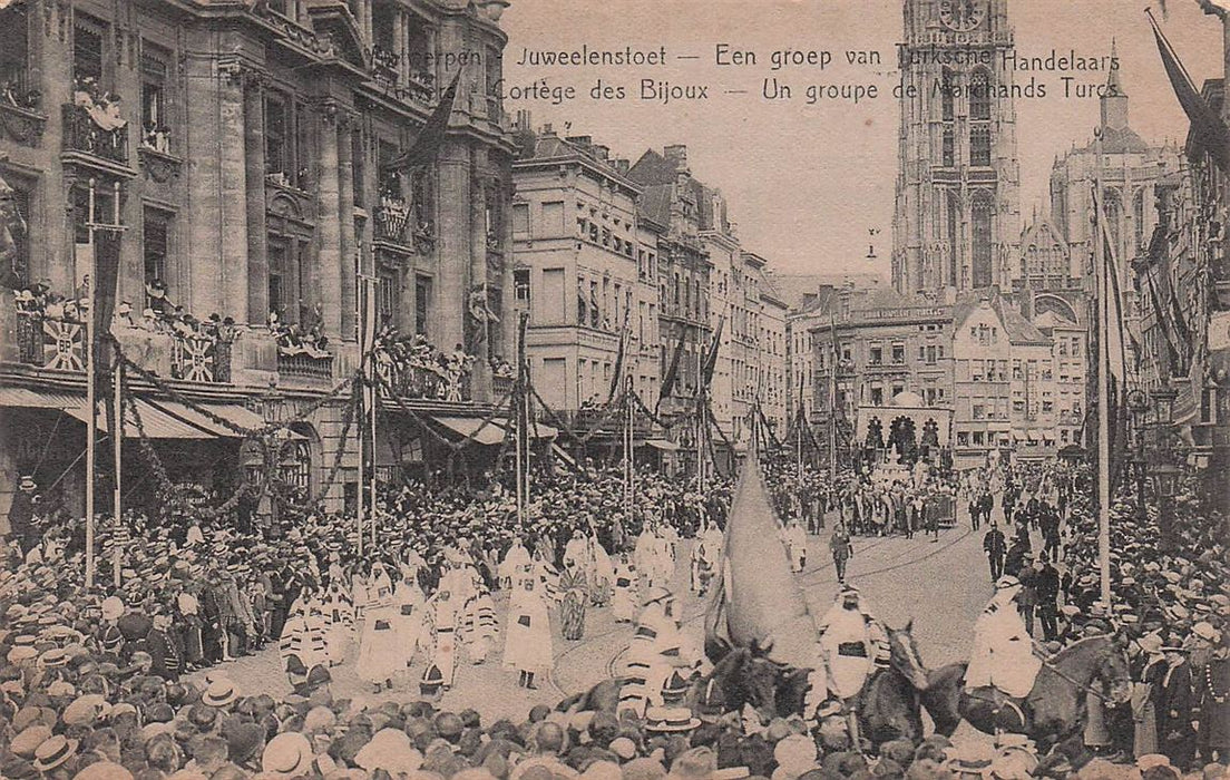 Antwerpen Juweelenstoet Een Groep Van Turksone Handelaars