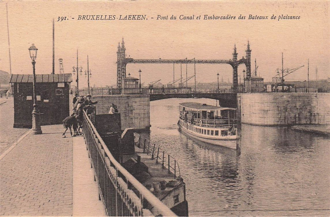 Bruxelles-Laeken Pont Du Canal Et Embarcadere Des Bateaux De Plaisance