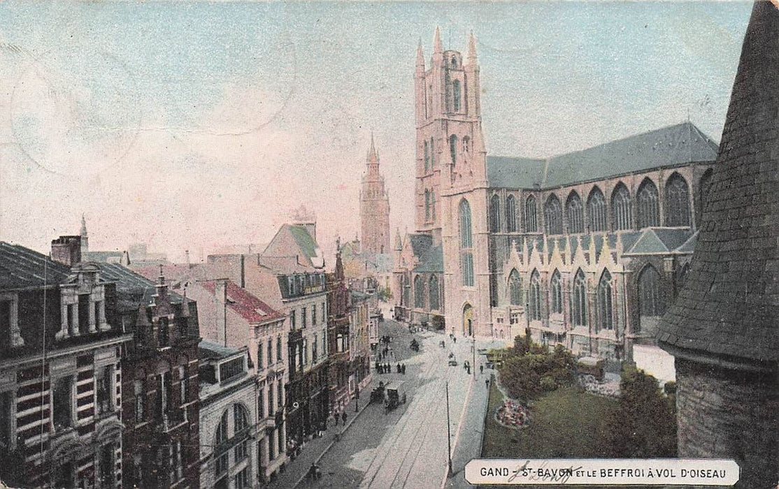 Gand St Bayon Et Le Beffroi A Vol D'Oiseau