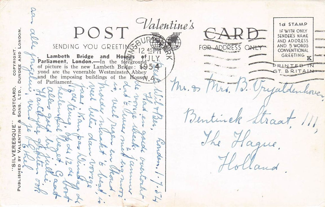 London Lambeth Bridge And Houses Of Parliament