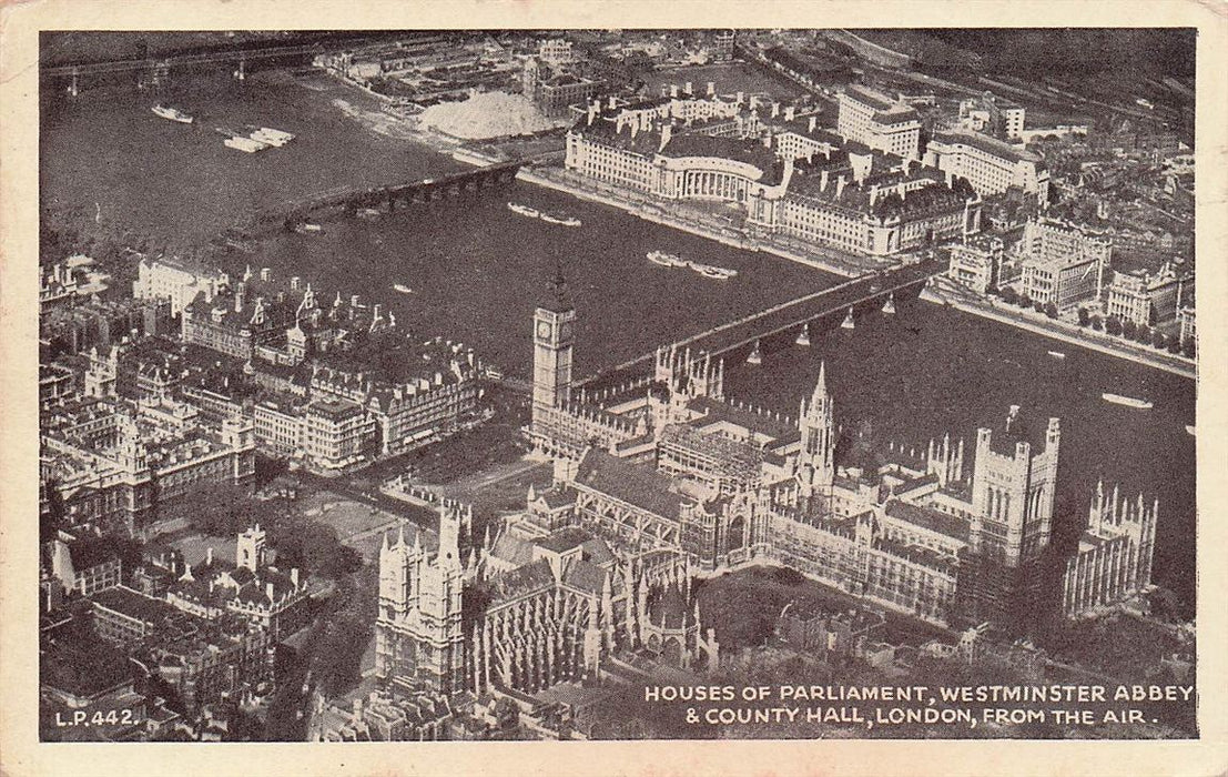 Houses Of Parliament Westminster Abbey & County Hall London From The Air