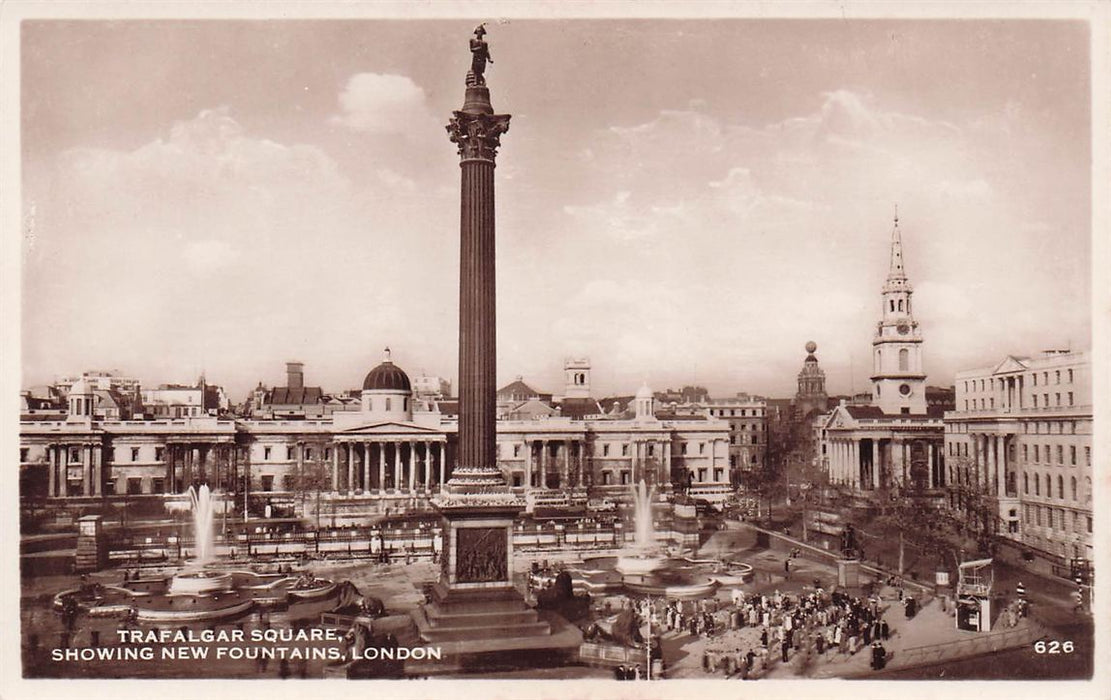Trafalgar Square Showing New Fountains London