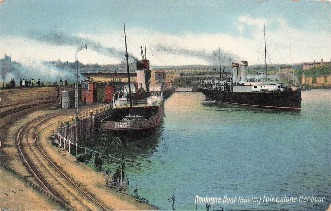 Boulogne Boat Leaving Folkestone Harbour