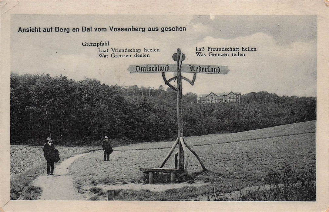 Ansicht Auf Berg En Dal Vom Vossenberg Aus Gesehen Grenzpfahl Laat Vriendschap Heelen Wat Grenzen Deelen