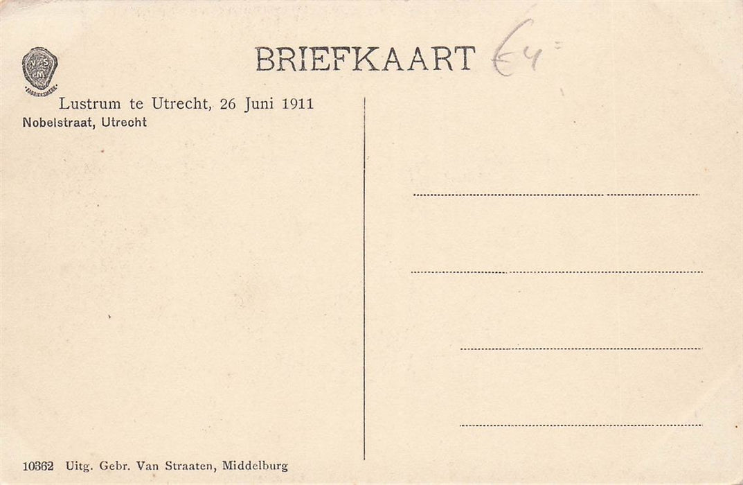 Lustrum Te Utrecht 26 Juni 1911 Nobelstraat