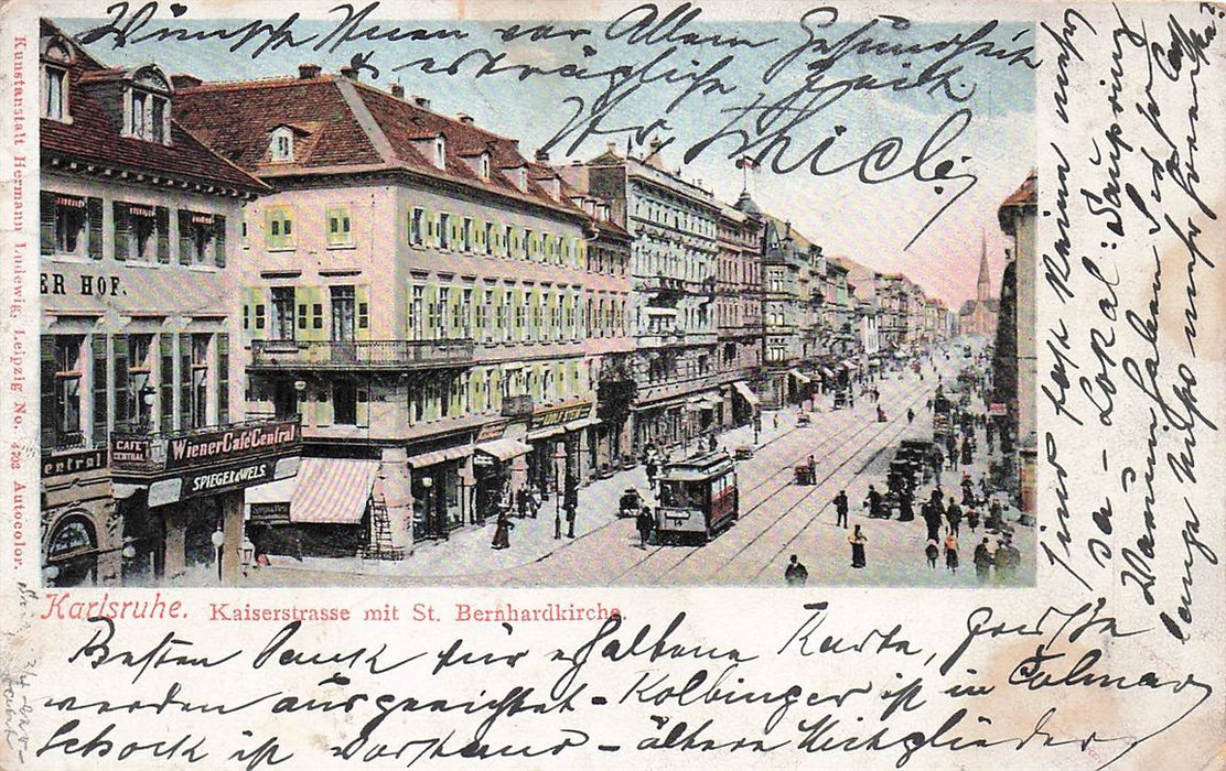 Karlsruhe Kaiserstrasse Mit St Bernhardkirche