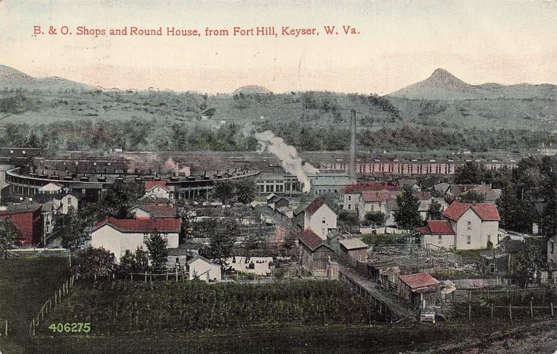 B & O Shops And Round House From Fort Hill Keyser W Va