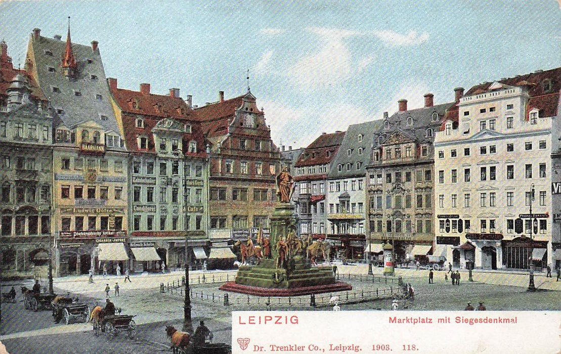 Leipzig Marktplatz Mit Siegesdenkmal