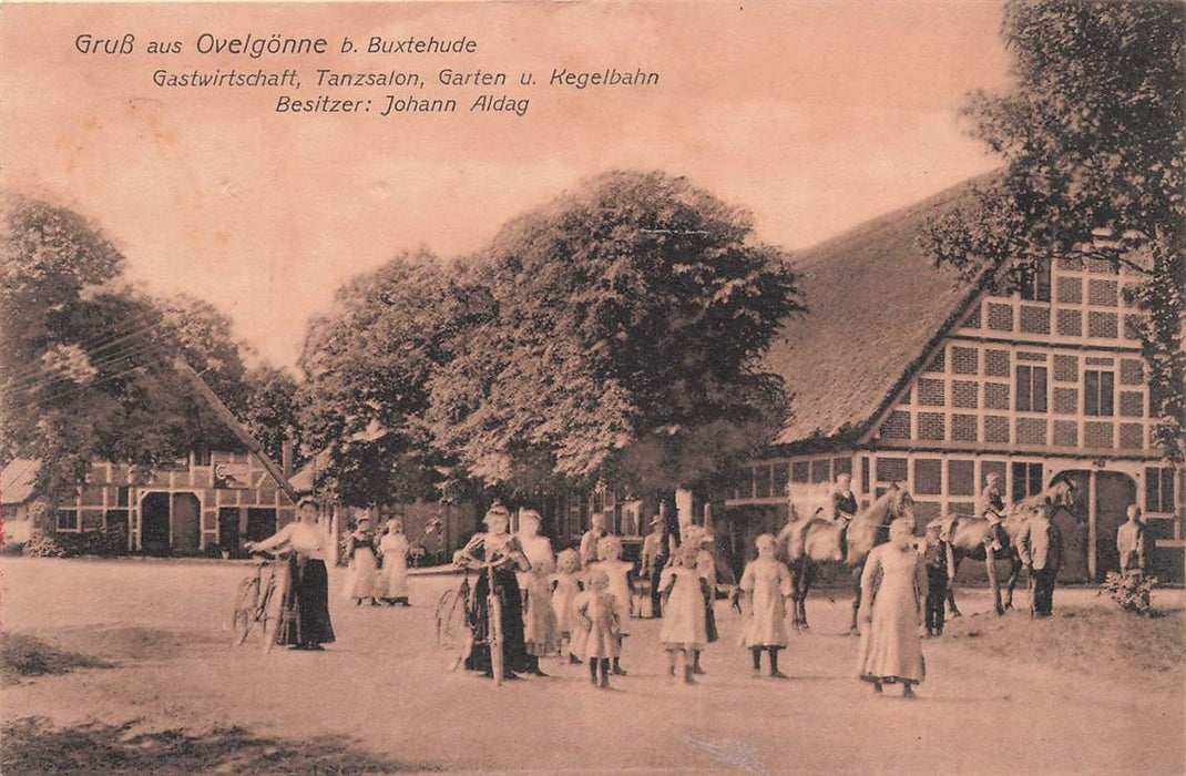 Gruss Aus Ovelgönne B Buxtehude Gastwirtschaft Tanzsalon Garten U Kegelbahn