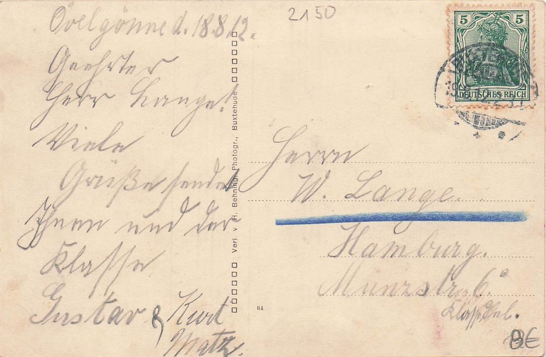 Gruss Aus Ovelgönne B Buxtehude Gastwirtschaft Tanzsalon Garten U Kegelbahn