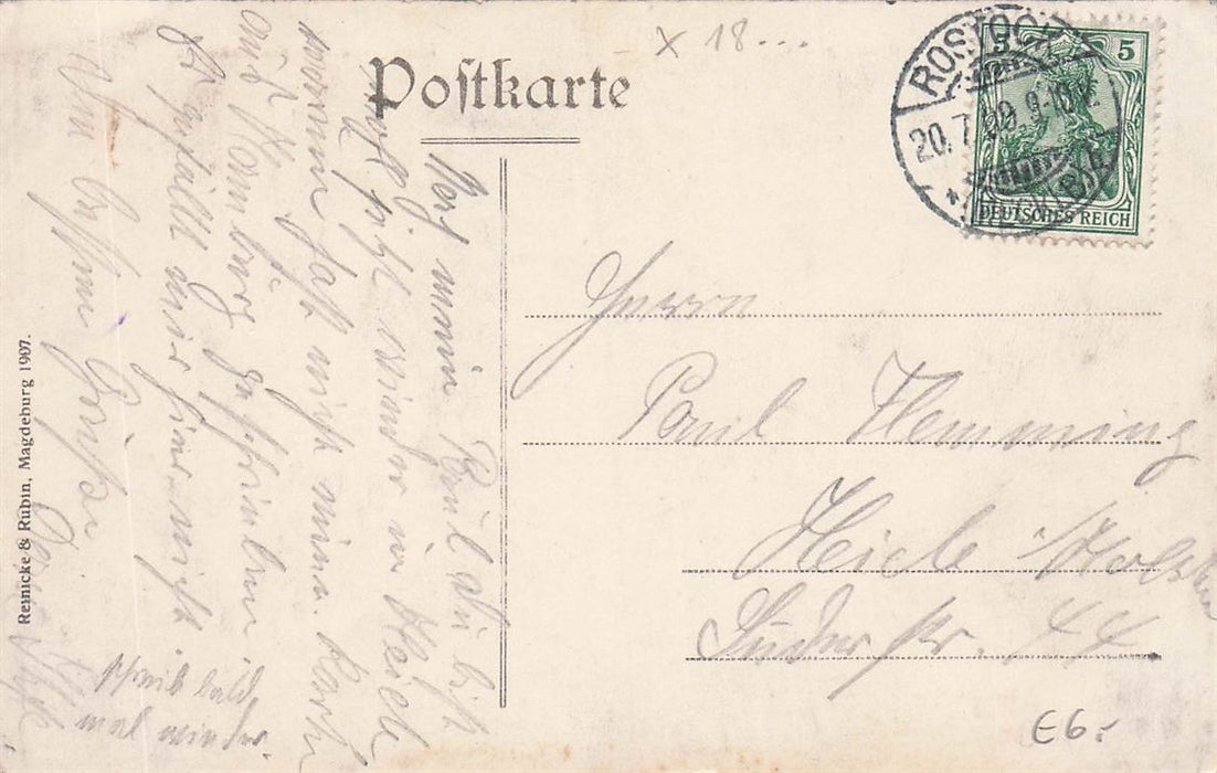 Rostock Marktplatz Mit Marienkirche