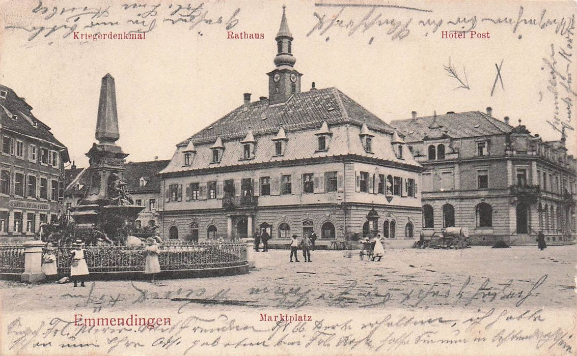 Emmendingen Hotel Post Rathaus Marktplatz