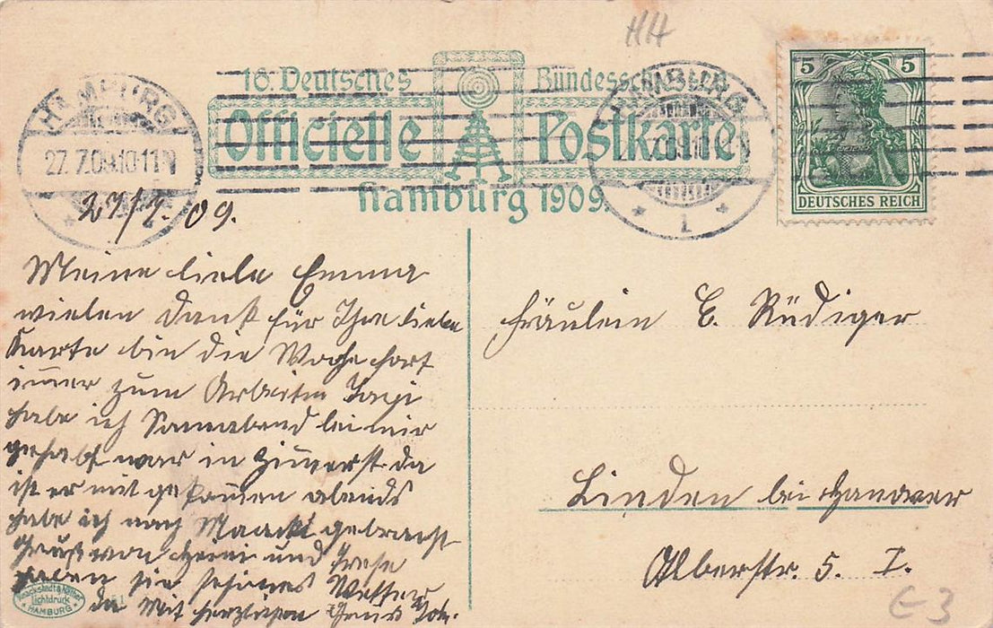 Festzug Bündesschiessen Hamburg 1909