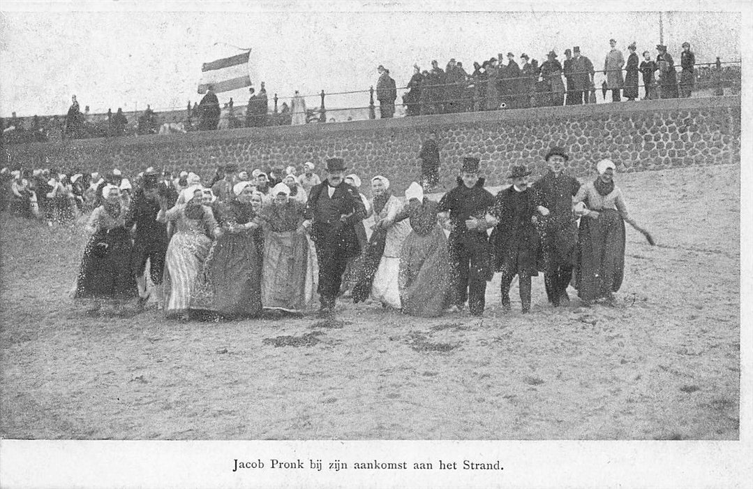 Jacob Pronk Bij Zijn Aankomst Aan Het Strand