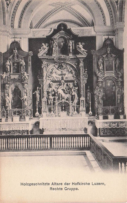Holzgeschnitzte Altare Der Hofkirche Luzern Rechte Gruppe