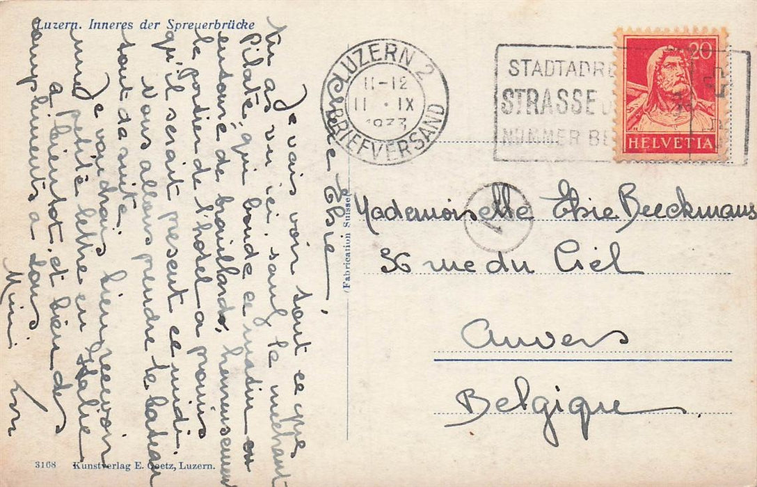 Luzern Inneres Der Spreuerbrücke