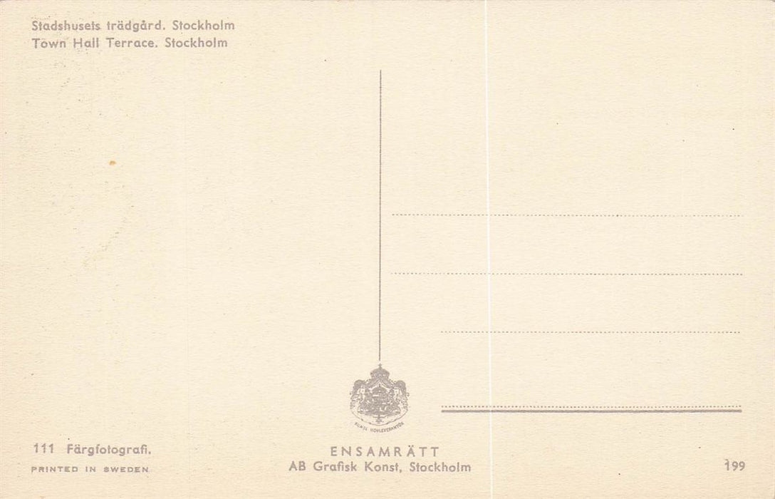 Stadshusels Tradgard Stockholm