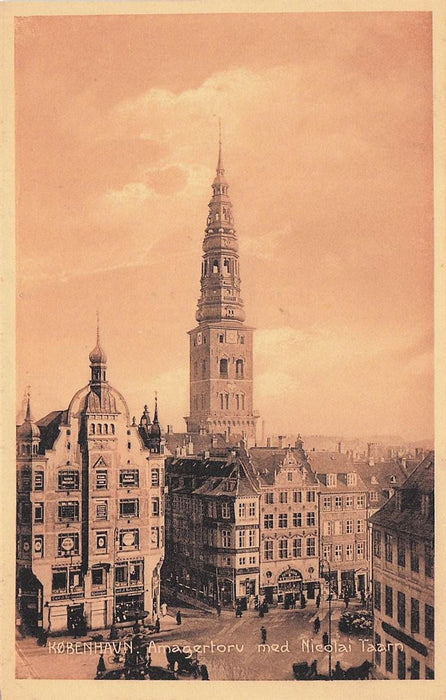 Kobenhavn Amagertorv Med Nicolai Taarn